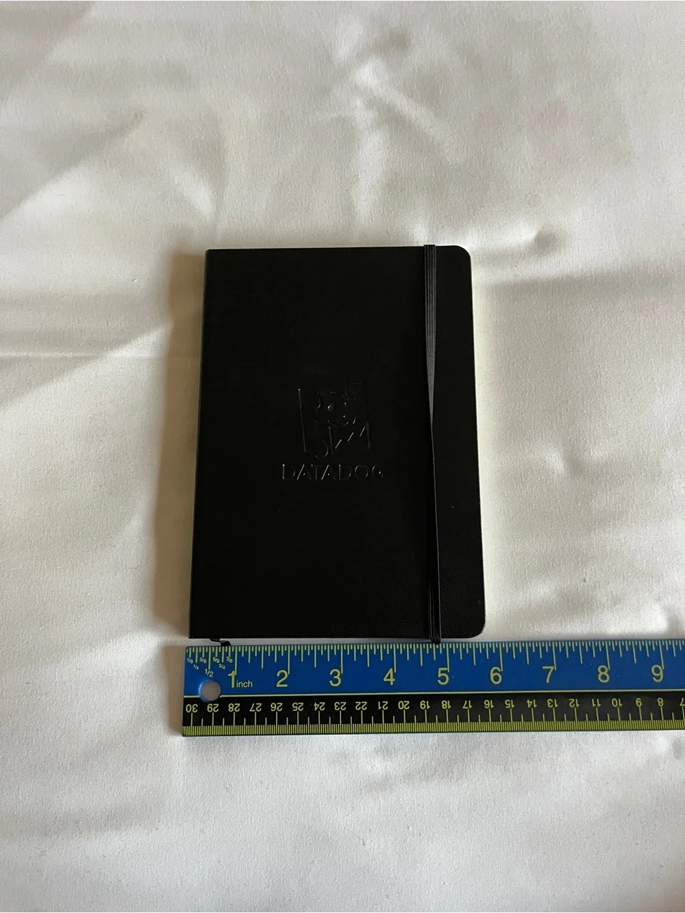 Paperage Black Hardcover Lined Datadog Journal Notebook Pocket Size 5.75x4 Elast